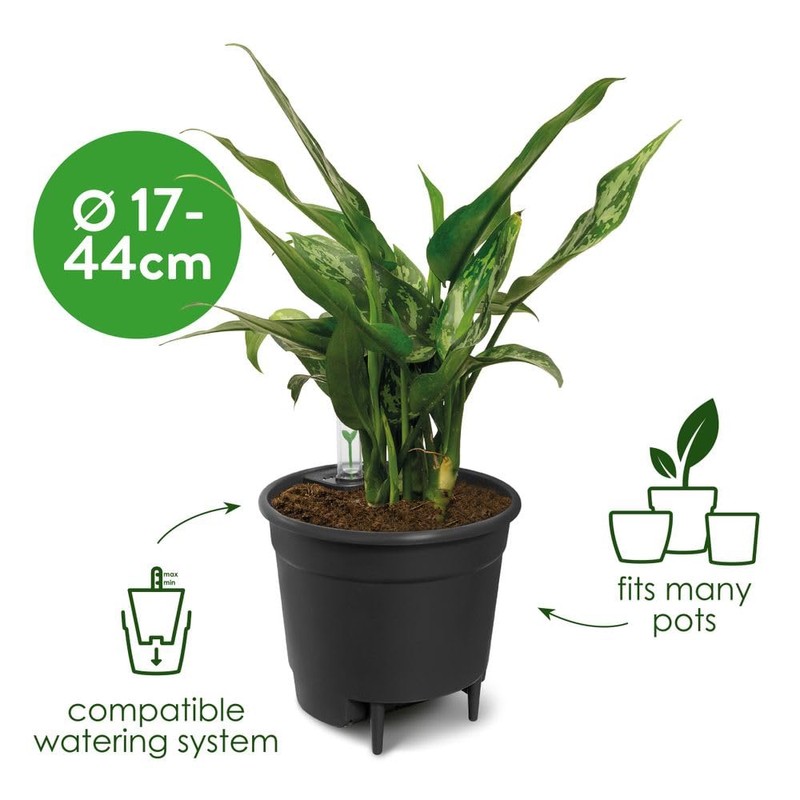 Elho Accessory, Living Black, 28 cm, Selbstbewässerungssystem Ø28 cm