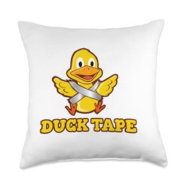 Vicoli Merch: Duct Tape Apparel Duck Tape Funny Pun Throw Pillow, 18x18, Multicolor