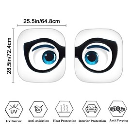 INSTANTARTS Eye with Glasses Car Sunshades 2pcs Car Front Window Sun Shade UV Protection Keep Your Car Cool Universal Fit
