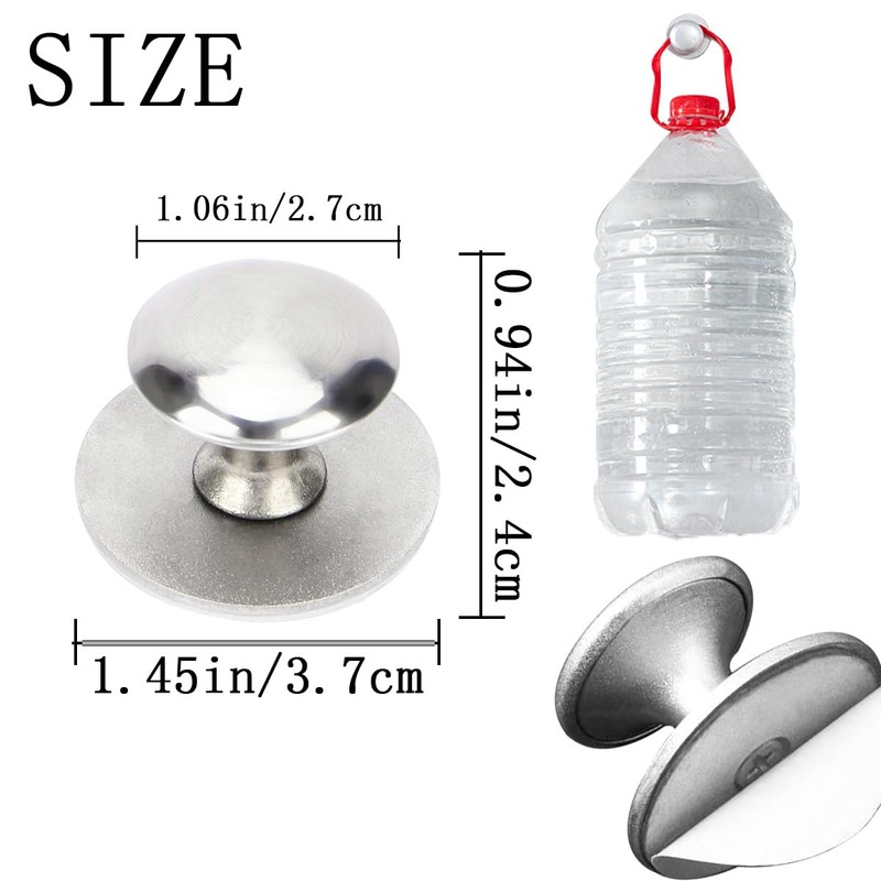 KuuGuu 4 PCS Self-Stick Drawer Knobs Stainless Steel Instant Cabinet