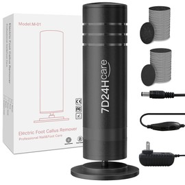 Electric Foot Callus Remover with 60 Sandpaper Discs, Professional Electric Foot File Pedicure Tool, Foot Sander for Dead Skin on Feet,Black-V02