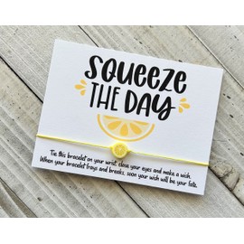 lemon bracelet cord bracelet Squeeze the day bracelet anklet simple dainty with a lemon bead anklet minimalist wish bracelet