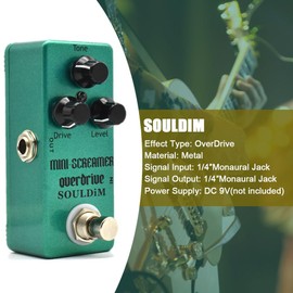 SoulDiM Mini Screamer Pedal de efecto de guitarra Overdrive Effect Guitarra Pedal Bypass (Mini-Screamer Overdrive)