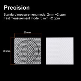 HARFINGTON 10pcs Survey Reflector Sheets 80x80mm Self-Adhesive Reflective Tape Survey Target Mark for Total Stations, Silver Tone