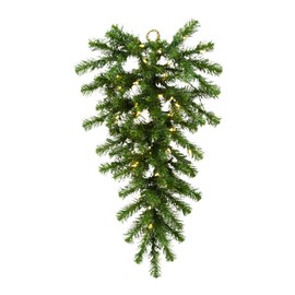 Vickerman 30" Douglas Fir Artificial Christmas Teardrop, Warm White LED Lights - Faux Fir Christmas Teardrop - Seasonal Indoor Home Decor