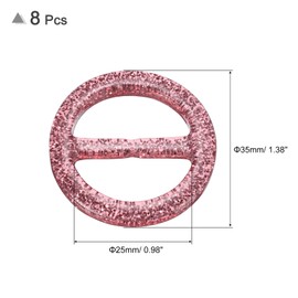 uxcell 8Pcs Plastic Tee Shirt Clips, 25mm Round Bling Resin Scarf Ring Buckle, Fashion Tie Circle Clip for Women Silk Clothing Decoration (Pink)