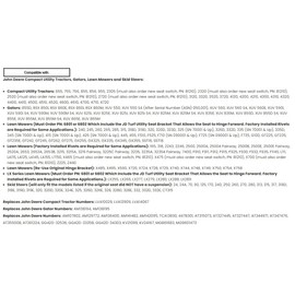 Lawn Mower Seat Compatible with John Deere Tractors 240, 245, 260, 265, 285, 315, 318D, 319D, 320, 320D, 323D, 325 (SN 70001+), 326D, 332D; If the Bolt Patterns Don't Match, Drilling's Required; 320YE