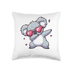 Koala Heart Shape Sunglasses Dabbing Dance Lover Throw Pillow