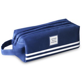 hoinya Pencil Case for Boys, Large Pencil Case Office Stationery Makeup Bag Pouch Bag Pen Holder Portable School Supplies for School Office College Students Girl Boy Adult Teen（Blue）