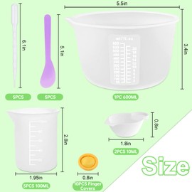 Silicone Measuring Cups for Resin Supplies - Kit With 600ml & 100ml Mixing Cups and Tools for Molds, Epoxy, Cooking, Casting Moulds, Jewelry Making
