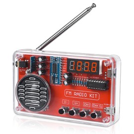 ICSTATION Portable FM Radio Kit, Soldering Project Radio FM 87-108MHz with Headphone Jack LED Display Automatic Station Search for High School Education Creative Soldering Project