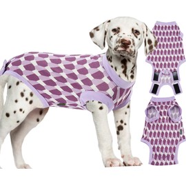 Dog Surgery Recovery Suit, Recovery Suit for Dogs Male Female Spay & Neuter, Anti-Licking Surgical Onesie for Dogs After Surgery Wear, Dog Cone Alternative (Shaped Purple, L)