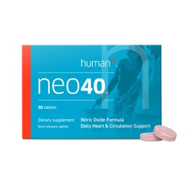 HumanN Neo40, Daily Heart and Circulation Support, Nitric Oxide Formula, Dietary Supplement, Quick Dissolve 30 Tablets