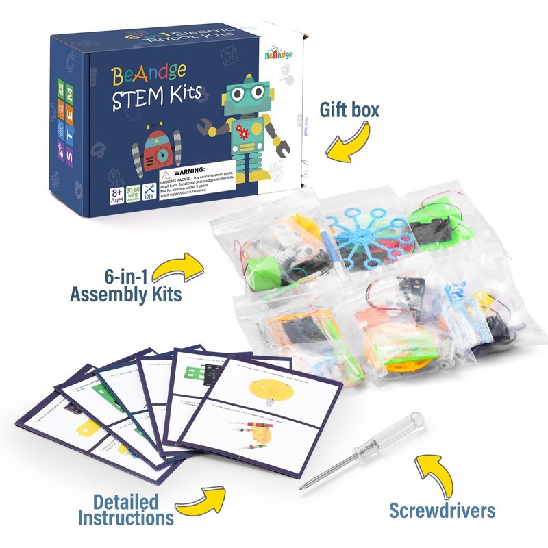 BeAndge STEM Robotics Kit - 6 Set STEM Toys for