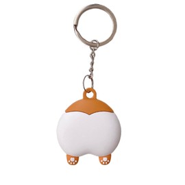 Rertnocnf Portable Case for Air Tag, Kawaii Cute Cartoon Shiba Inu Ass Silicone Anti-Scratch Protective Cover Compatible with Airtags Finder Location Tracker Keychain for Kids Pets Keys