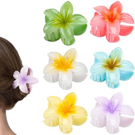 SUFFIC 6 Piezas Pinzas para el Cabello para Mujer,Pinzas de Pelo de Flores y Mariposa,Multicolor Clips de Garra Grande y Antideslizante para Todo el Cabello (Color B)