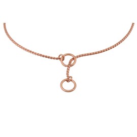 Alvalley Metal Chain Dog Show Collar - Pet Slip Collar for Shows - Fine Brass Snake Chain Collar - Adjustable for Toy, Small, Medium, Large, and Extra Large Dogs (Rose Gold, 22", 2.4mm Thick)