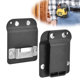 APDTEK Low-Profile Tape Measure Holder for Milwaukee, Heavy-Duty DEWALT Tape Measure Belt Clip Hook Holster, Fits up to 2" Belt - Prevent Pocket Tearing, Black