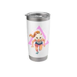Quadrobics Girl Therian Jump Cat Mask Stainless Steel Insulated Tumbler