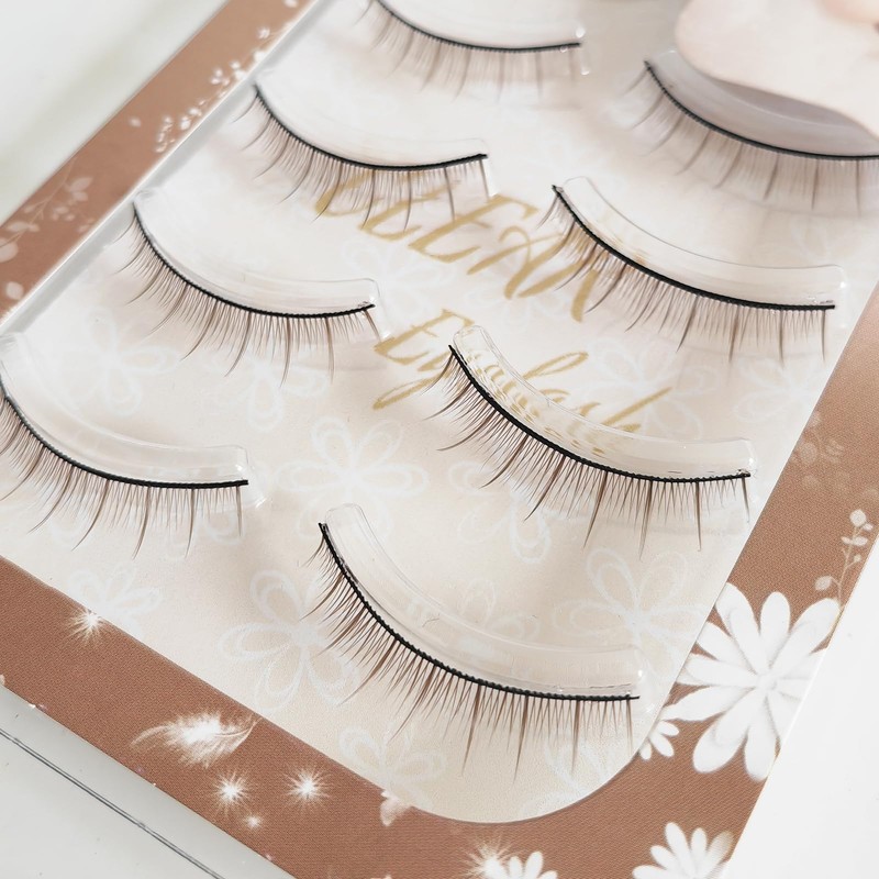 CLEAREYELASH Brown False Eyelashes Natural 3D 3D Matsueku 5 Pairs