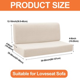 FUANGUI RV Dinette Cushion Covers Stretch Camper Cushion Cover Booth Seats Replacement RV Cushion Covers Washable Sofa Furniture Protector (Beige, 2 Bench Cover & 2 Backrest Cover)