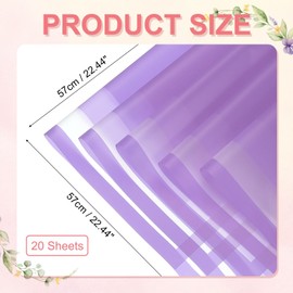 PATIKIL 20 Sheets Flower Wrapping Paper, Waterproof Floral Bouquet Wrapping Paper Florist Supplies Packaging Paper for DIY Crafts Wedding Birthday Gift, Purple
