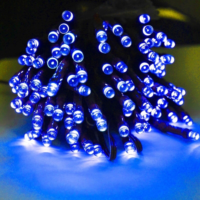 RunQiao Blue Solar Fairy String Lights Outdoor Garden Waterproof 164ft/