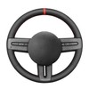 MEWANT Steering Wheel Cover for Ford Mustang 2005-2012 Hand-Stitched Leather
