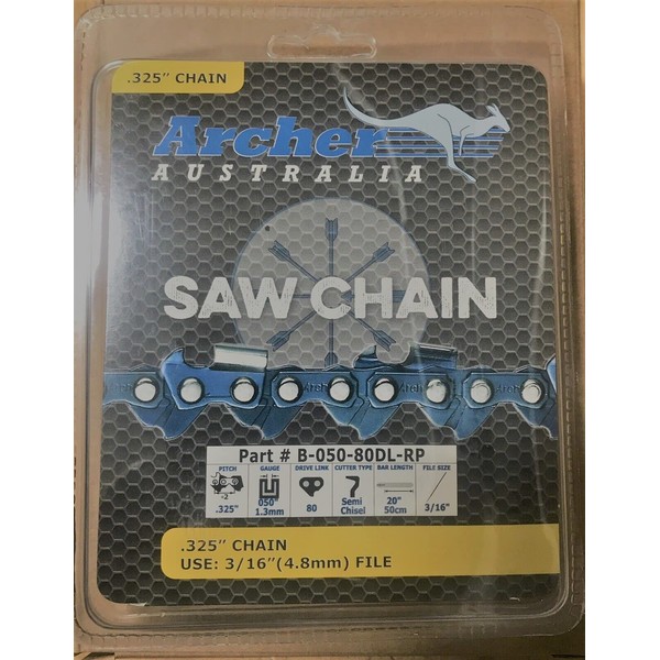 20" .325-050-80DL Ripping Chainsaw Chain replaces Husqvarna Jonsered K1CRP-80E
