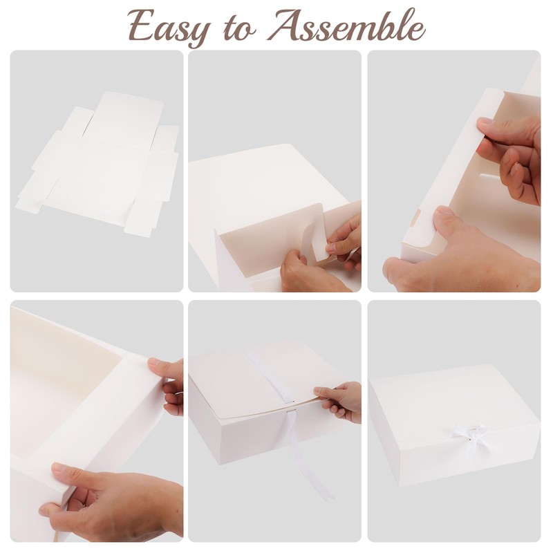 Korpai Gift Boxes 5 Pack 10.6x7.8x3.1 White Bridesmaid Proposal Box,