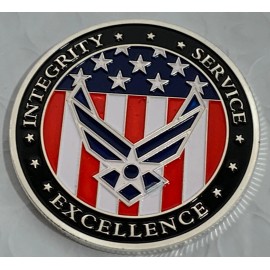 * USAF U.S. Air Force Veteran Commemorative Red White & Blue Challenge Coin.