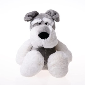 Schnauzer Plush Dog, Soft, Realistic, Healing, Fluffy, Cute, Comfortable, Large, Mochy, Body Pillow, Animal, Cushion, 19.7 inches (50 cm), Multi-functional, Sofa Backpack, Gray, Gift, Car, Interior