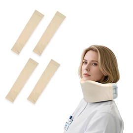 GZCNYLYS 4 Pcs Neck Brace Covers, Breathable Dust Proof Soft Neck Brace Sleeve, Comfortable Cervical Support Sleeve for Both Men Women, Neck Collar Covers for Wearing During Work and Sleep (Beige)