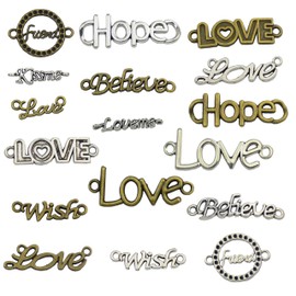 DIY Jewellery Making Charm Necklace: 70pcs Bulk Metal Small Silver Letter Pendant Set Craft Cute Christma Birthday Accessory Mini jewelry Bead Decoration Earring Bracelet Bag Keyring for Girl Mum