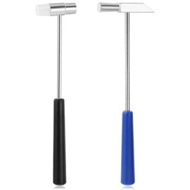 Pack of 2 Mini Hammer, Dual Jewellery Hammer Set, Rubber Hammers, Multifunctional Hammers, Rubber Mallet, Metal Head, Lightweight for Jewellery, Watch Strap, DIY Crafts, Woodwork, Musical Instruments