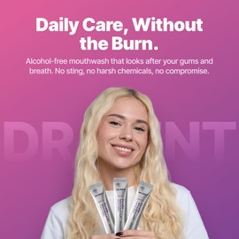 DR.DENT Purple Mouthwash for Teeth Whitening - Color Correcting Mouthwash Sachets - Peroxide Free, Alcohol Free - Freshens Breath, Supports Gum Health - Vegan, Mint Flavor (20 pc)