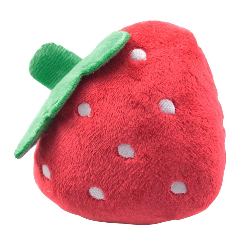 LQ Industrial Exquisitely Crafted Plush Strawberry Toy Pet Supplies Suitable