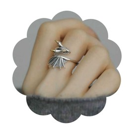 Inilbran Punk Flying Dragon Finger Ring Vintage Dragon Wrap Open Ring Silver Dragon Open Knuckle Ring Protector Flying Dragon Ring Jewelry for Women and Girls