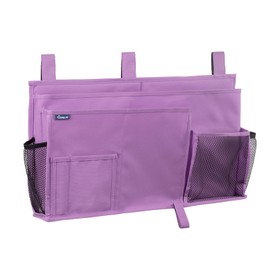 Surblue Bedside Caddy Hanging Bed Organizer Storage Bag Pocket for Bunk and Hospital Beds, College Dorm Rooms Baby Bed Rails,Camp 8 Pockets(Purple)