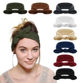 AQOKKA Headbands for Women Criss Cross Vintage Headwraps Boho Headband Elastic Hair Accessories 8 Pack