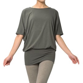 machikaada Women's Yoga Wear, Top, Body Cover, Long, Long, Stylish, Cute, Yoga, Fitness, Khaki