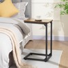 AMHANCIBLE C Shaped End Table, Slide Under Couch Table for