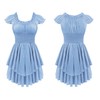 R.Vivimos Mini vestidos de verano de algodón con mangas abullonadas