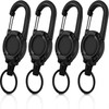 4 pieces lanyard, extendible, durable retractable key ring, retractable key