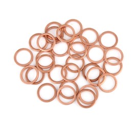 A ABSOPRO Pack of 30 Copper Disc Replacement 12 x 16 x 1.5 mm Flat Seal Ring