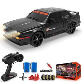 YUAN PLAN RC Drift Car 1:16 4WD 2.4GHz Remote Control Drift Cars with Gyro 50km/H High Speed Full Proportion RC Cars with LED Lights, Drifting Tires ESP Race Car Toy for Adults Boys Girls Kids, Black