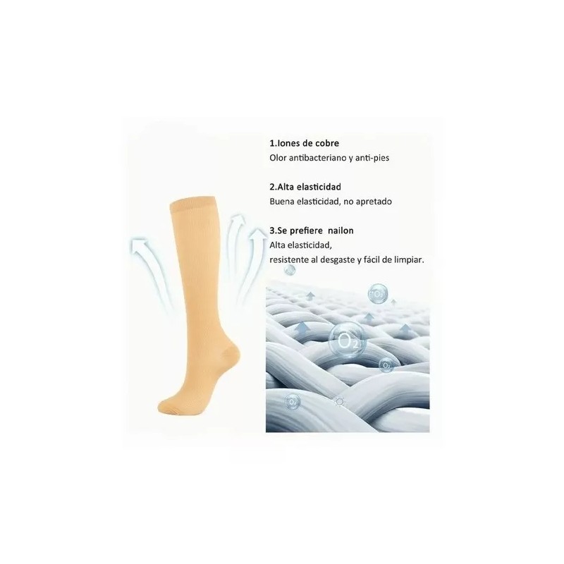 2 Pares Medias Calcetas De Compresión Circulation Venosa