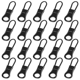 20pcs Zipper Pull Replacement Detachable Zipper Pulls Universal Zipper Repair Kit Black Zipper Pulls for Jackets Luggage Backpacks Purses Boots Coat Pants Tents