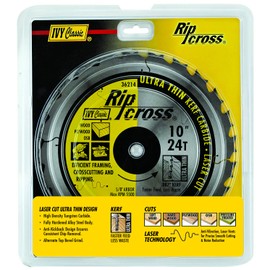 IVY Classic 36214 Ripcross 10" 24 Tooth Ultra Thin Kerf Carbide Circular Saw Blade with 5/8" Diamond Arbor, 1/Card