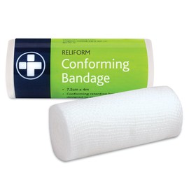 Reliform REL432 Conforming Bandage, 7.5 cm W x 4 m L, White - pack of 10
